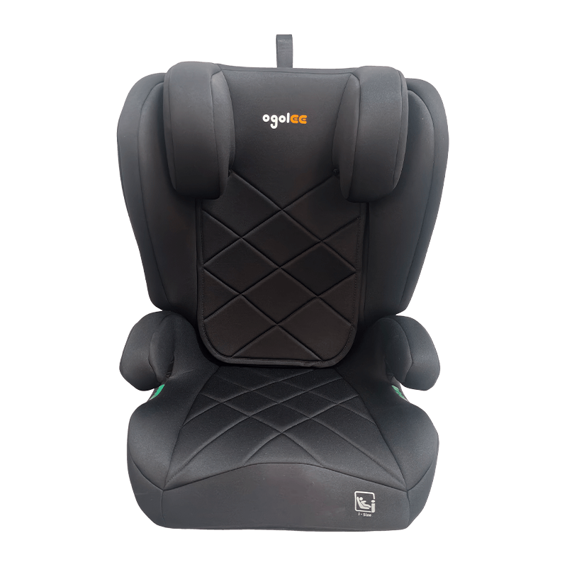 OG303b cu scaun auto ISOFIX, scaun auto 2 3, pliabil de rapel, negru cu reliefare
